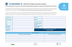 LPA on-farm biosecurity template